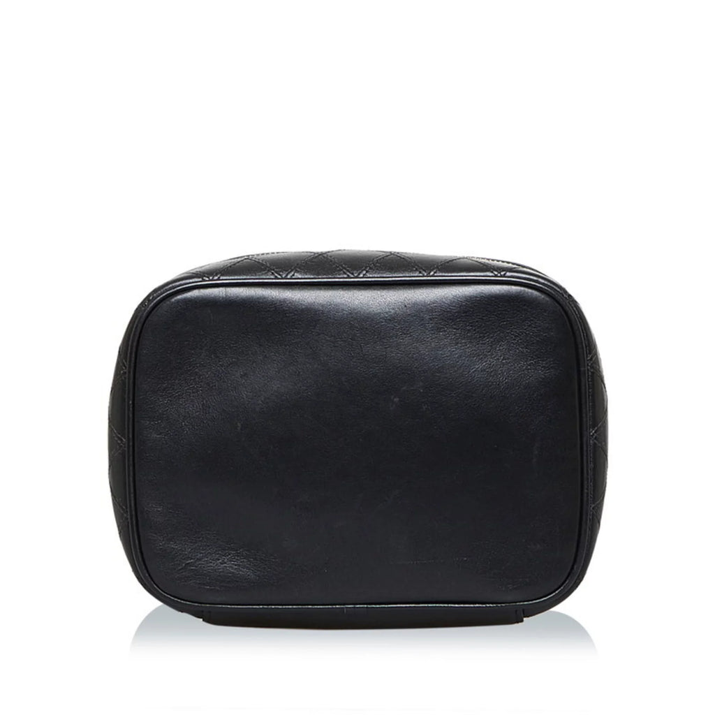 Black Handbag Bag Bicolore Cocomark (Fair) Vanity Pre-Owned Ladies Lambskin