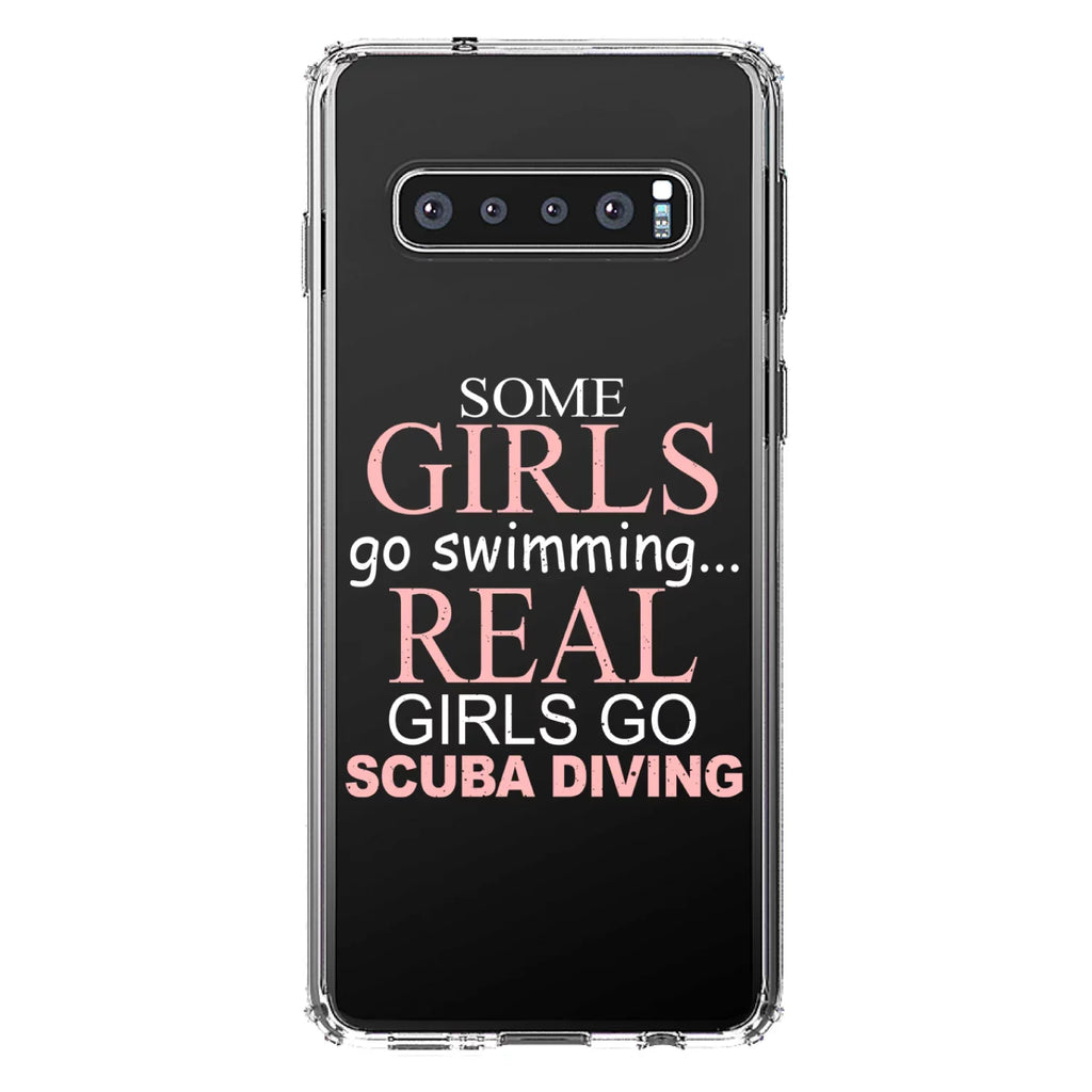 Back S10+ Screen for Glass Go Case Diving - PLUS TPU Galaxy Shockproof Girls DistinctInk Protector Tempered Acrylic Bumper (6.4" Scuba - Real Hybrid Clear Screen)