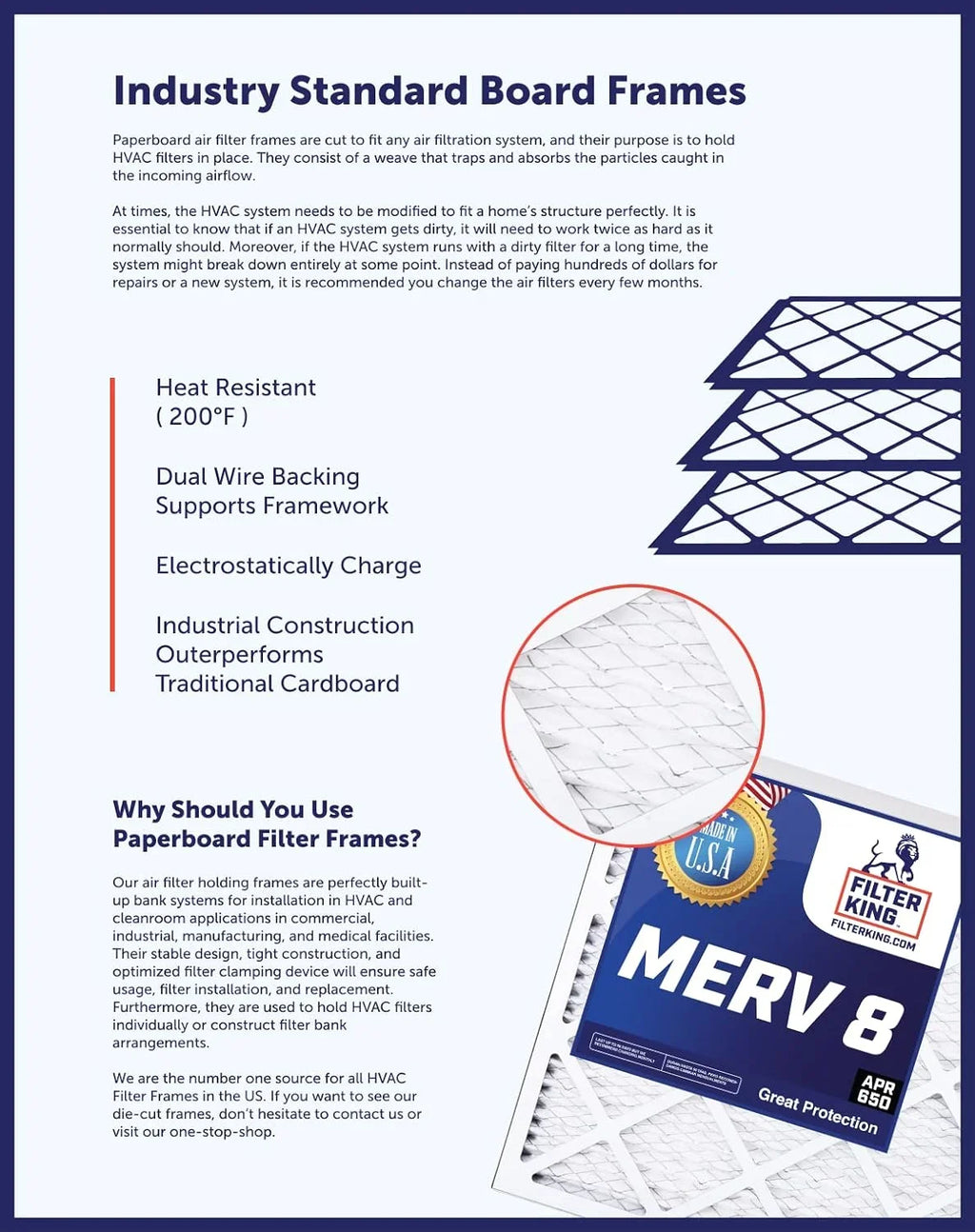 King MERV 57 | HVAC 26x57x1 A/C 8 x Filters IN | Furnace | .75" Filter USA MADE Pleated Air Filter x 26 | Size: 4-PACK Actual