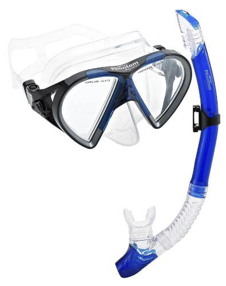 Combo, Blue Aquatics Mask Snorkel Phantom Cancun