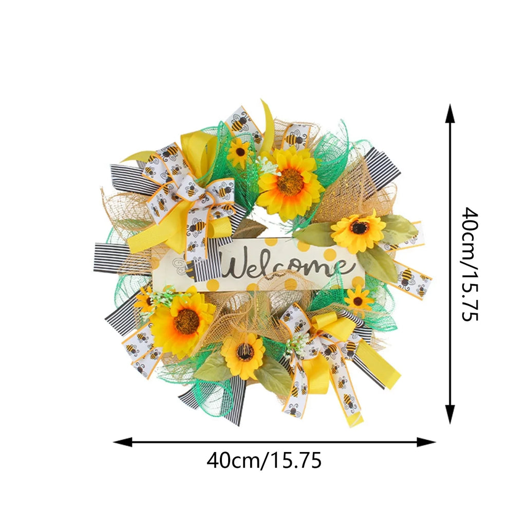 Decoration Sash Festival Home Wreath Silk Wreath Scarf Pendant Garland Monogram Bee
