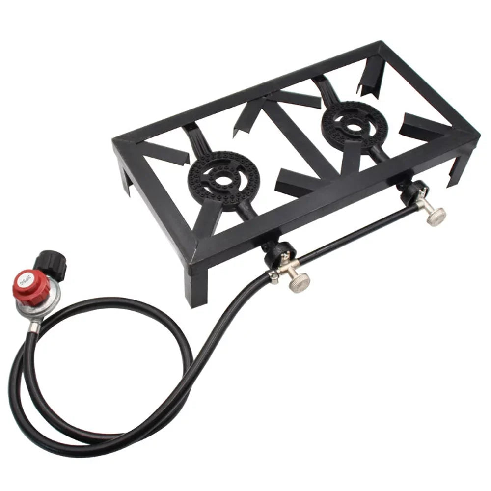 for Double Gas Htovila Patio Excursions for Cooking Furnace Propane Cast Iron BBQ (Standard), Camping Stove