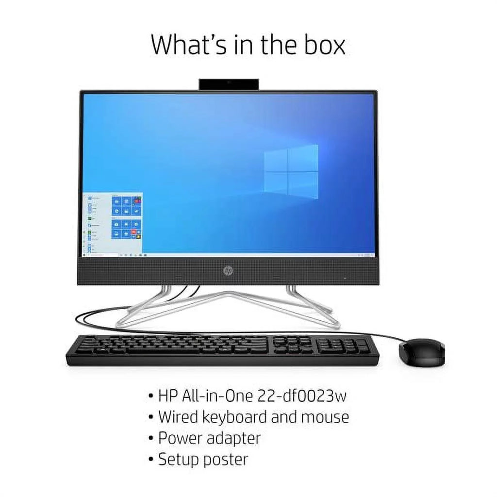 HP 3 3250U, RJ-45, USB Ryzen HDMI, Keyboard&Mouse, Windows Touch Screen, RAM, Home, SSD, FHD WiFi, All-in-One Desktop, Newest DVD-RW, AMD Webcam, 12GB Wired 11 Black 2022 22" 512GB