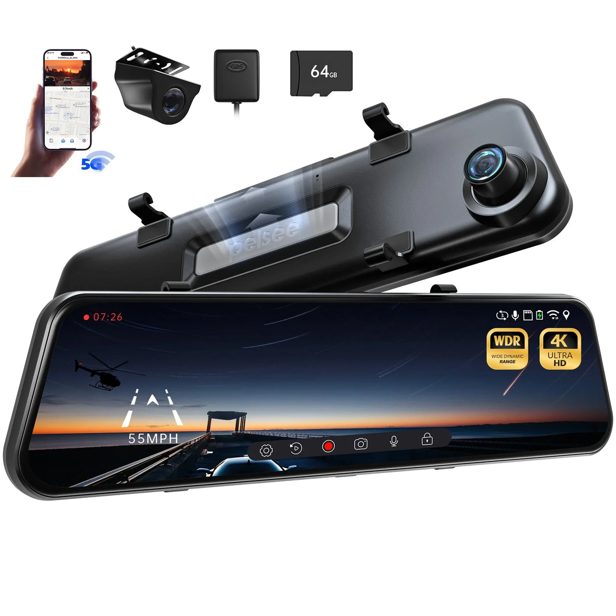 Dash P12 Cam Mirror Pro Pelsee Max