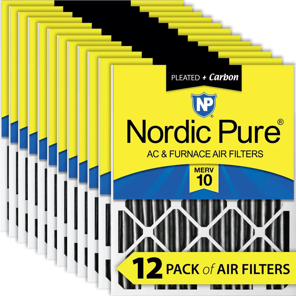 Air Pack Plus Pleated Carbon Pure 20x20x2 MERV Pleated 10 12 Nordic Filters