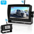Upgraded Monitor Use Camper Driving/Reverse Wheel Observation Waterproof Truck 7" IP69K Trailers High-Speed System with Wireless Split for Night RV Recorder Digital 5th Screen Backup Camera