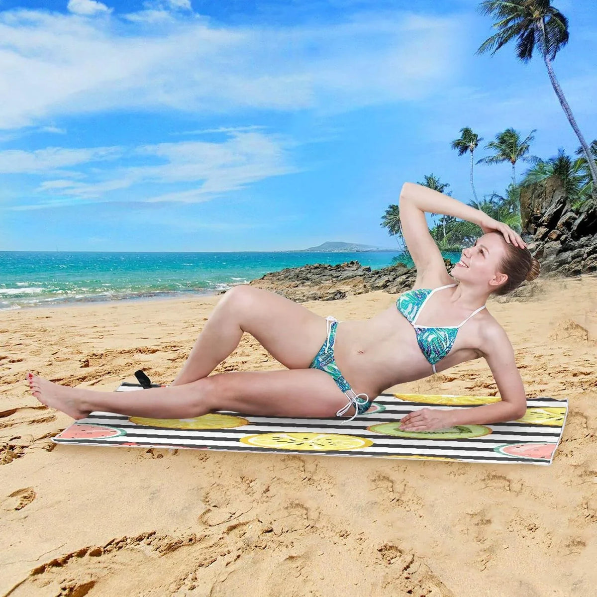 Towel, Towel Microfiber Thin Swim Free Oversized Tropical Towel Beach Sand Lightweight Quick Fruit Yoga 30”X60” Multipurpose Towel Pool Bestwell Shower Blanket, Slice Dry Bath