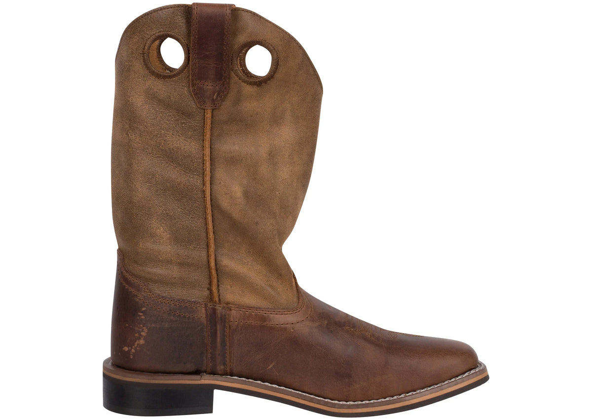 Smoky D(M) Square Brown Toe 5 Mountain Distressed US Waylon Boys' Boot Western