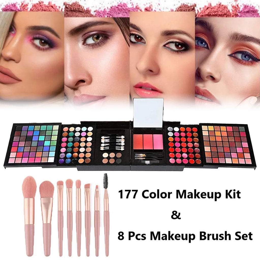Gift Cosprof Palette Eyebrow Facial Pencil Set All-in-One Face Eyeliner with Powder Make Powder Mirror, up Cosmetic Concealer Colors Set, Makeup 177 Blusher Eyeshadow Combination