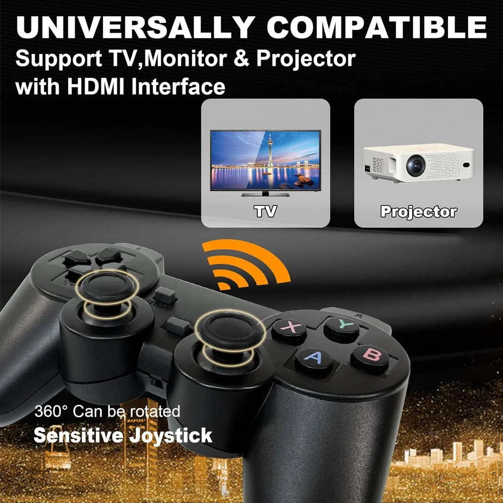 Plug Console for Built-in with Stick Game 9 Retro Output 2.4GHz Controller and Classic Wireless Emulators, 20,000+ Gaming HD Play TV Games, with and Games - Retro