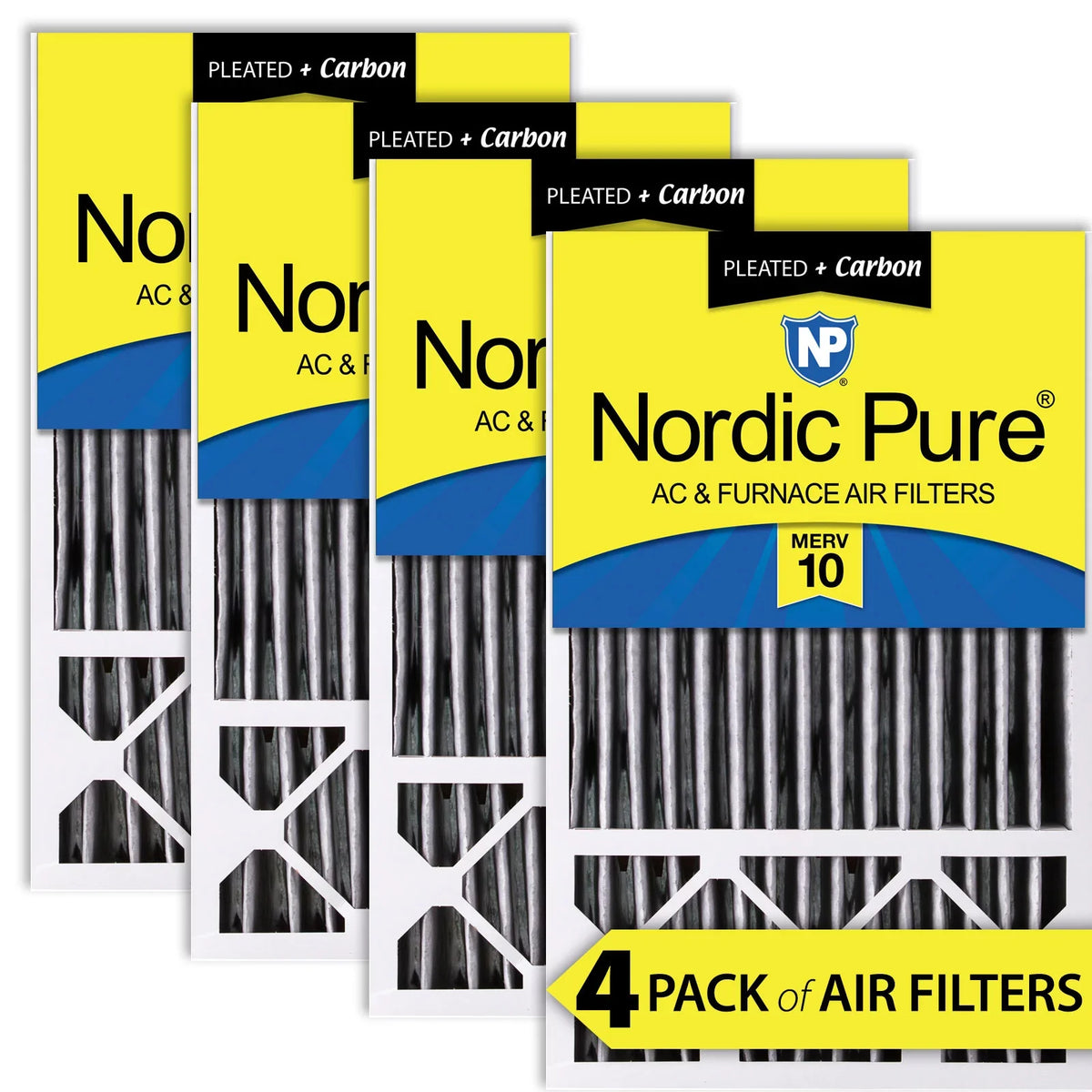 4 16x25x5 Replacement Air 10 (4 Filters MERV Carbon 3/8) Plus Honeywell Pack