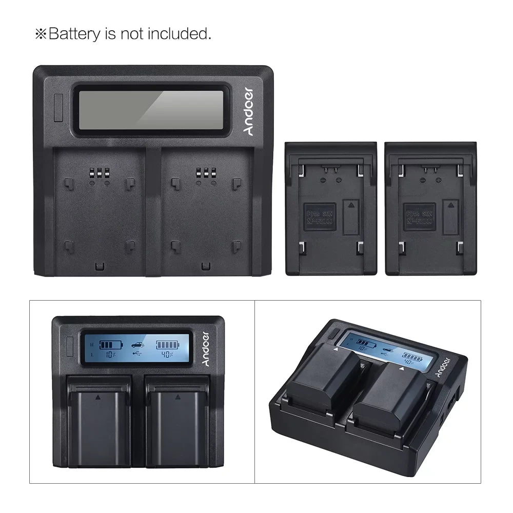 LCD for Tomshoo Battery A7RIII Replacement NP-FZ100 A7III Dual A7SIII A9 Channel