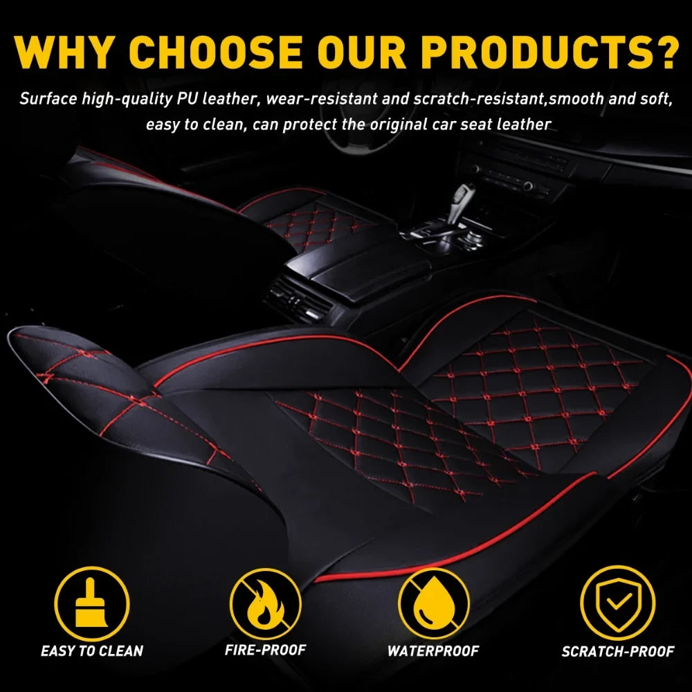 HD Covers 3500 or Car Set, Black-Red) Silverado 1500/2500 Crew,Double,Extended Set HD Pickup Full Seat GMC Truck(Full Sierra / Fit Cab for 2007-2023