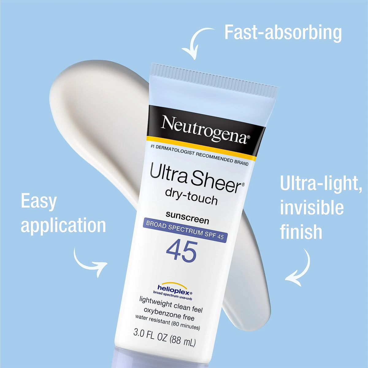 (Pack And Sheer Neutrogena Dry-Touch Oz, Water Spf With Non-Greasy 2) Ultra Broad Fl. Spectrum Resistant 45, Sunscreen Of Lotion 3