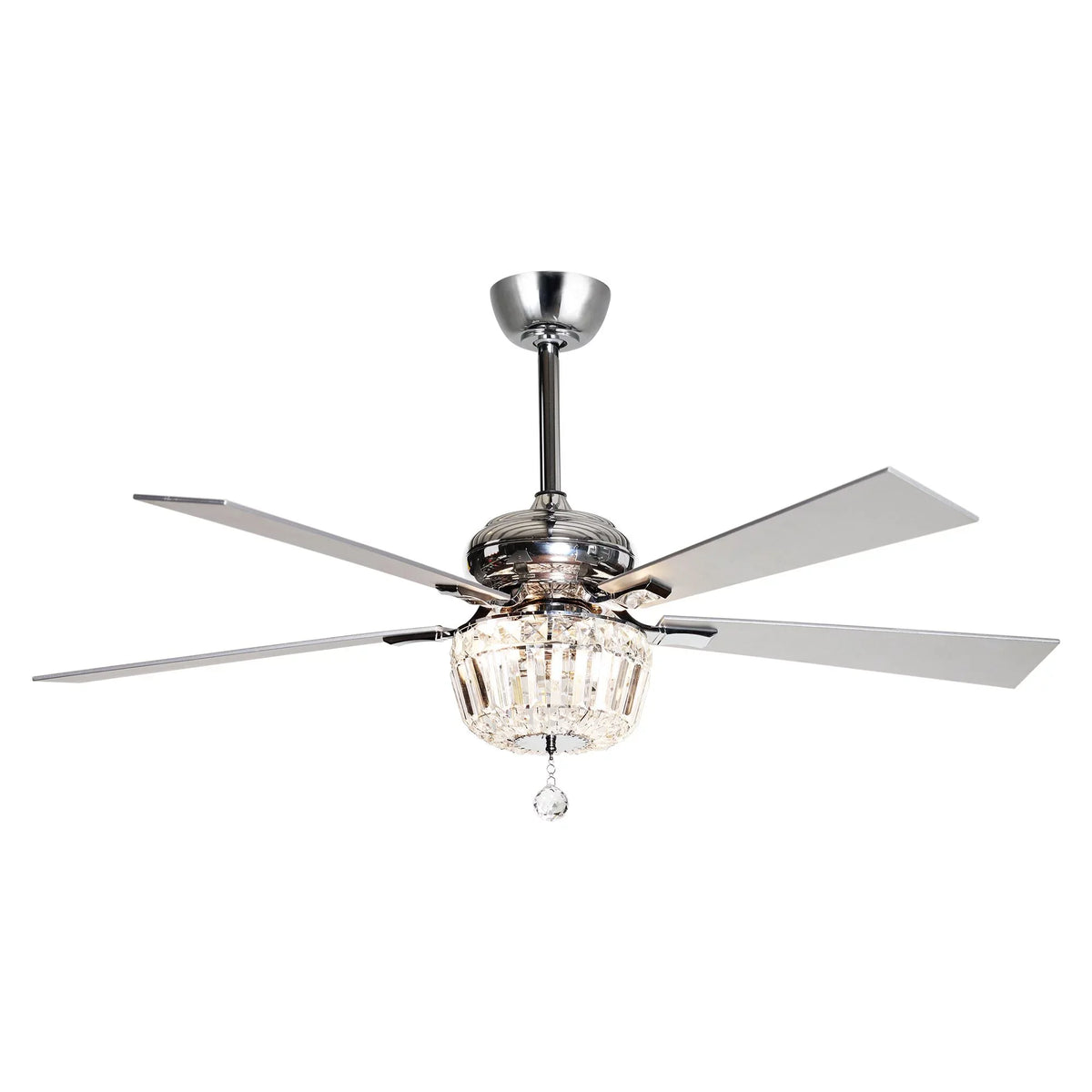 Ceiling Light Included Fan Uncle Brushed Remote Crystal Fan 48 5 Ceiling Chandelier Fan Blades, Not Inches with Reverse 2 Modern and Ceiling Nickel and Bulb with Parrot