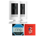 Battery Cleaning Security Stick-up Bundle Savings Wireless Ring_Video Story Cloth, Camera Wi-fi, 2-Pack Home HD, with