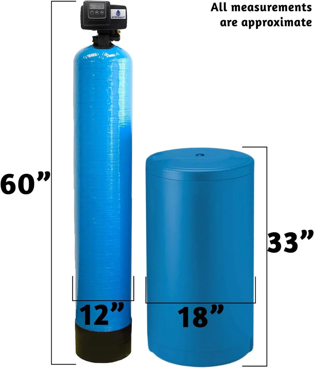 AFWFilters Resin, Home Connection, 64k MNPT Softener Tanks Whole 3/4" Foot with cubic Pro Mesh 2 Blue and Fine Plastic Iron Water