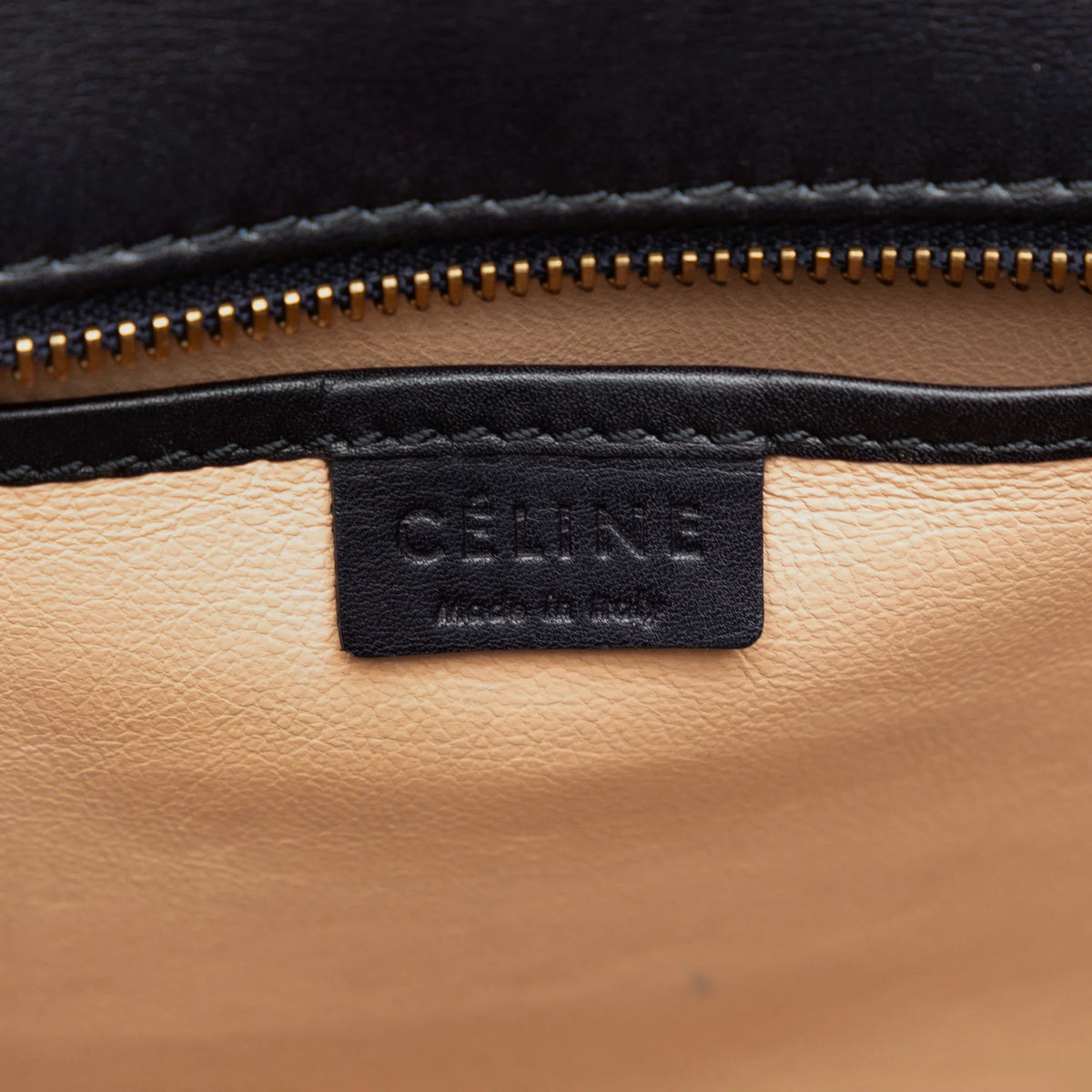 Tricolor Luggage Tote Authenticated Calf Pre-Owned Brown Satchel Leather Celine Nano Unisex (Good)