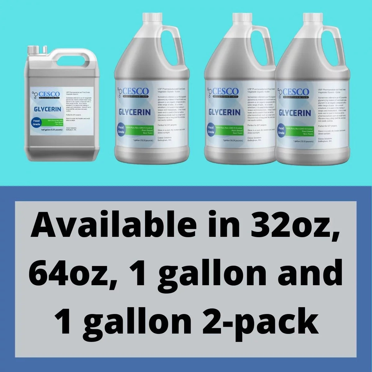 Making gallon Solutions Skin Natural for Spill-Free Glycerin Soap DIY Pure Ingredient Moisturizers - - Non-GMO, Vegetable Cesco Plant-Based, in Emollient for Liquid Non-Toxic Packaging 1 - GLYCERIN