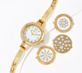 crystal Live! Isaac Mizrahi wristband Interchangeable 7"-8-1/4" Watch GoldTone