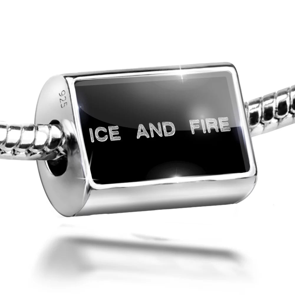 Charm Cubes Fire Ice Neonblond Silver And 925 Black Bead on Sterling Clear Ice