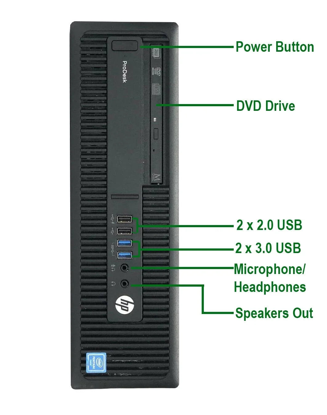(Refurbished) 1TB 120GB 8GB Mouse, HDD, 3.3GHz Ram, SSD, & Keyboard Pentium PC Pro CPU Pre-Owned G4400 G2 HP WiFi, Computer 600 Win10 Desktop DVD,