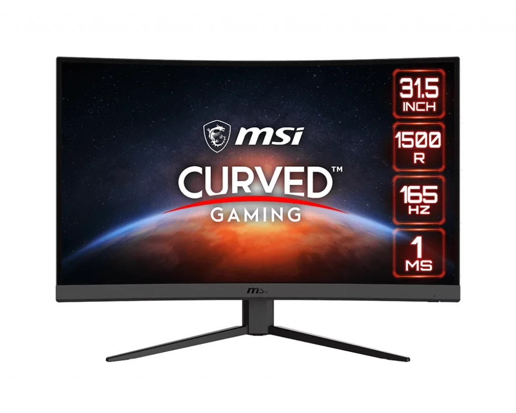 31.5" 1920x1080 Optix Gaming Monitor MSI Used) 1ms FHD 2xHDMI AMD FreeSync G32C4W Curved 165Hz (Factory 1xDP