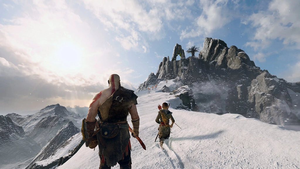 Playstation of a 4) God War globe / (PS4 elemental Journey creatures fearsome dark, to of