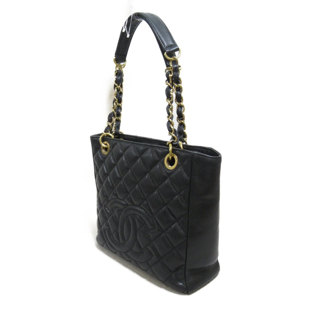 Matelasse Calf) (Grained ChainShoulder Black Pre-Owned Caviar Bag Skin (Fair)