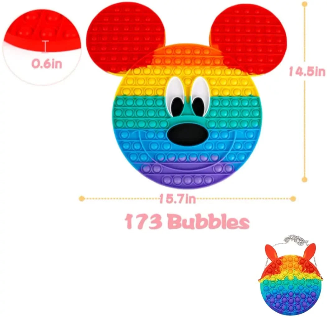 Perfect Teens Rainbow and Popits Gifts Women for Mouse Red Popits Large Matching Handbag, with