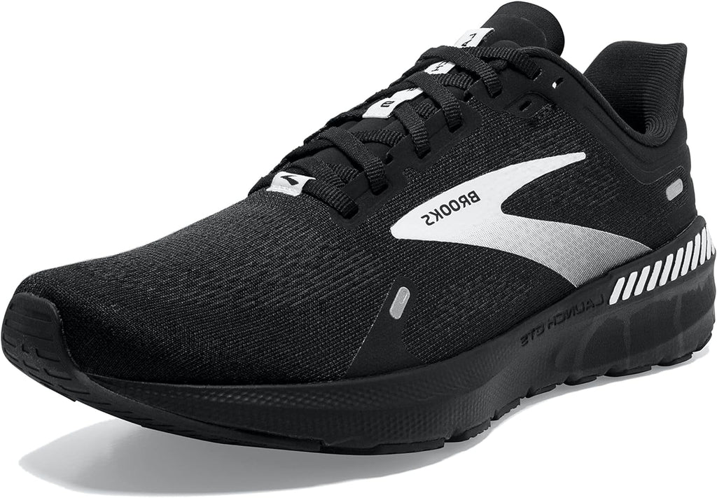 GTS Men Black/White 10 9 Running Shoe s Supportive Launch Brooks