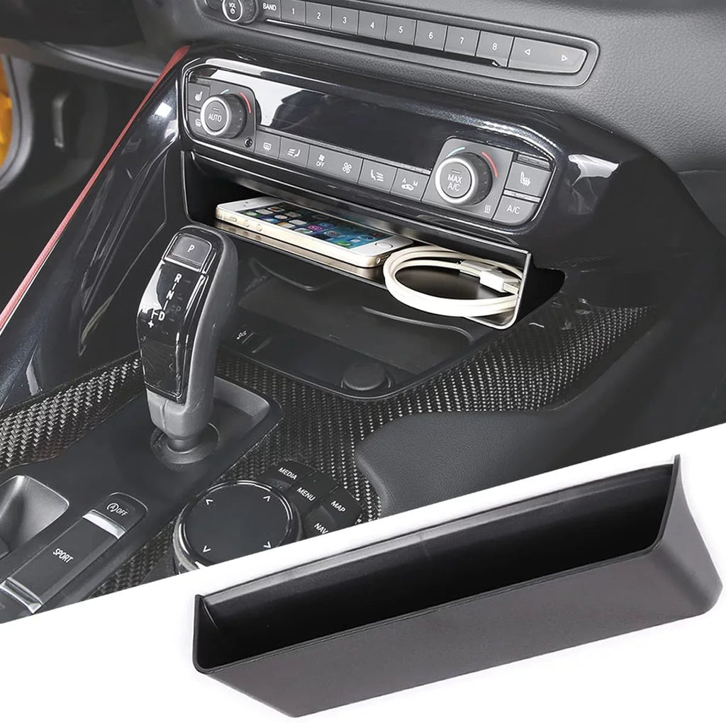 GR Accessories, Auto TINKI Interior MK5 Console Tray Box, 2019-2022 1PCS, Console A91 ABS Storage Organizer, Storage A90 Supra Center Suiatable Black for Storage