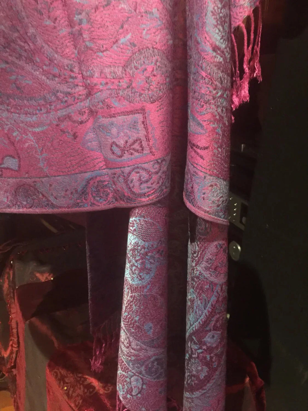 Vintage Pashmina Paisley Wrap Brocade Scarf