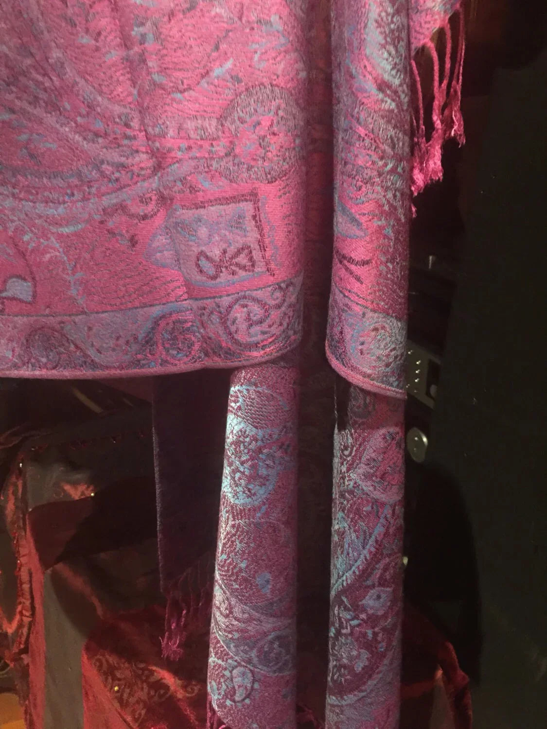 Vintage Pashmina Paisley Wrap Brocade Scarf
