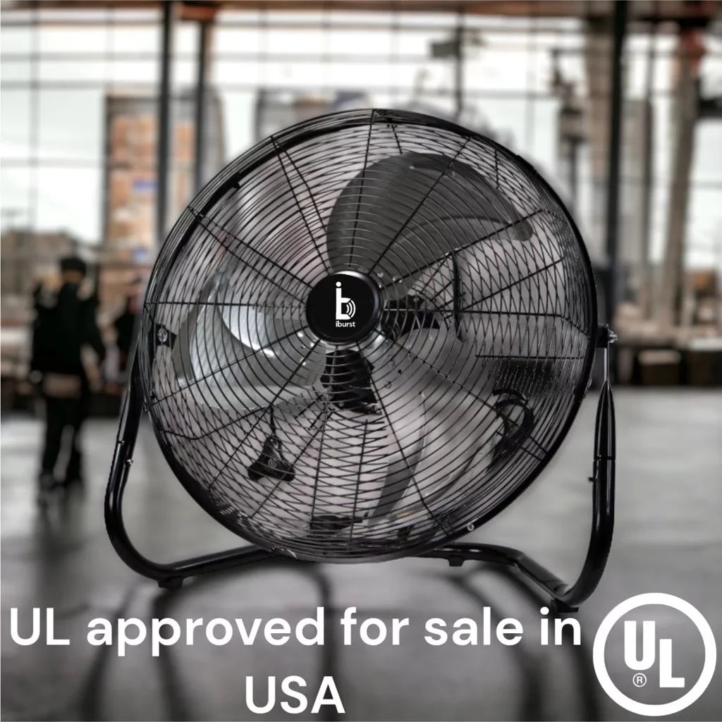 Black inch iBurst Industrial Floor Velocity Duty High Heavy Fans Metal 18 3-Speed Ib-218