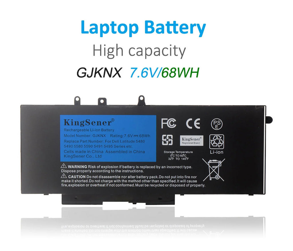 For For 68WH M3520 GJKNX 5490 7.6V Latitude 5480 GD1JP Battery Laptop Precision Kingsener M3530 5590 5580