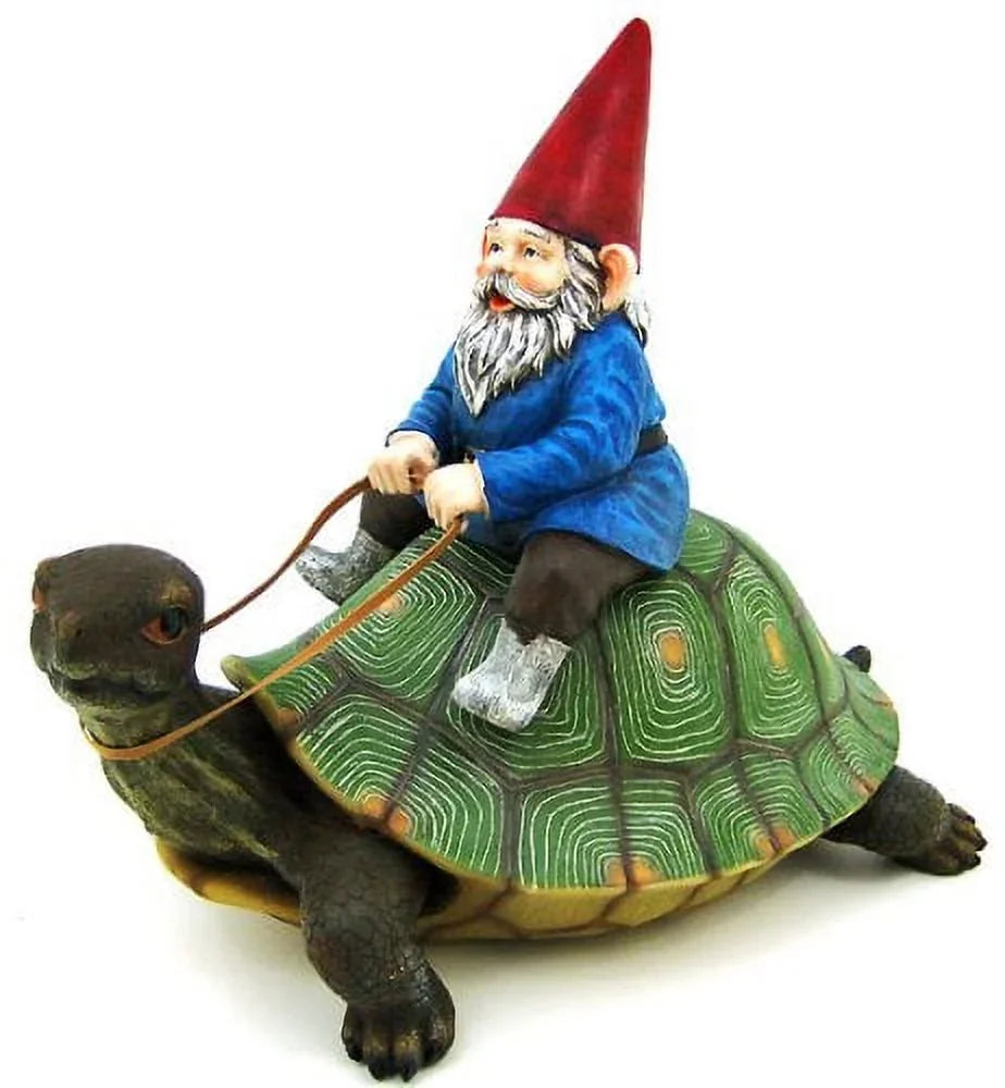Label Pool Garden Riding Gnome Patio Large Turtle Statue Private