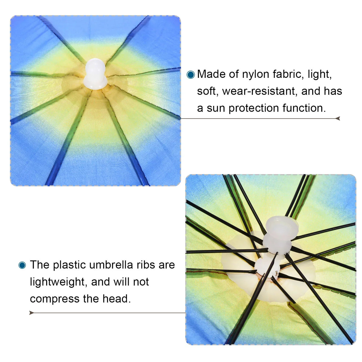 Color Hat Folding Umbrella Umbrella Uxcell 20" Rainbow Pack Fishing Head Rain 4 Sun Cap