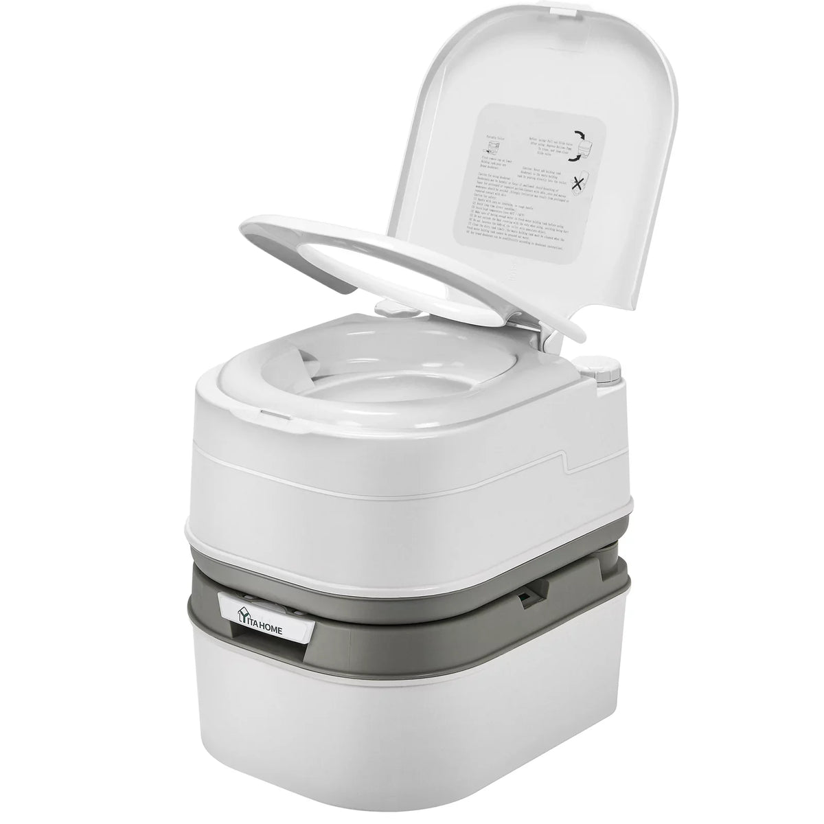 Rotating Porta with Portable Toilet, Outdoor Toilet DWVO Gallon Indicator, Spout Camping RV Potty RV Level , 6.34