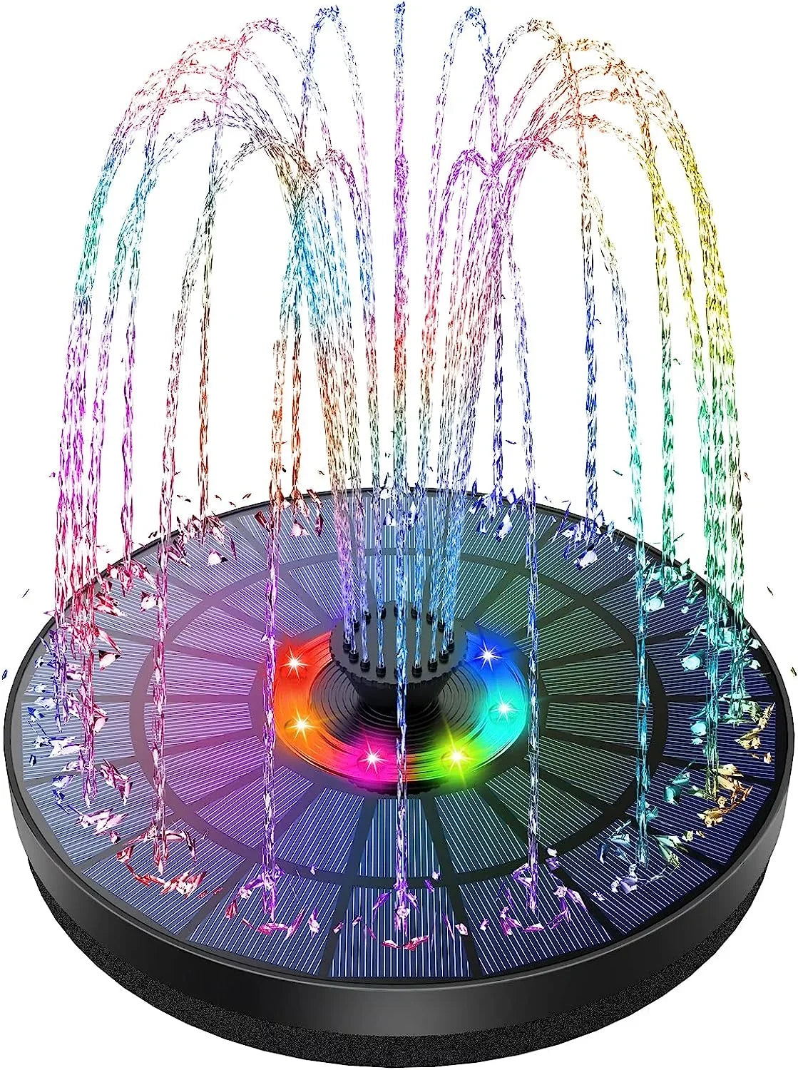 Pond, Solar Fountain Pump Bath, in New Suitable Tank, LED 2022, Fountains Upgrade for Outdoor, AISITIN Pool Color Bird Bird Light, LED Fish Garden, Bath Swimming Solar Nozzles 5.5W with 7