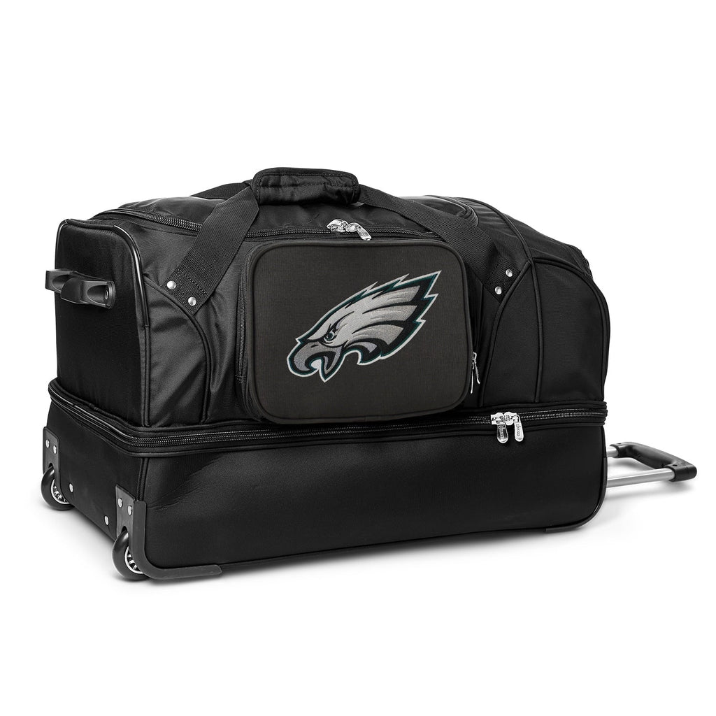 Duffel Rolling Drop 2-Wheel Bottom Bag MOJO Philadelphia Black 27'' Eagles