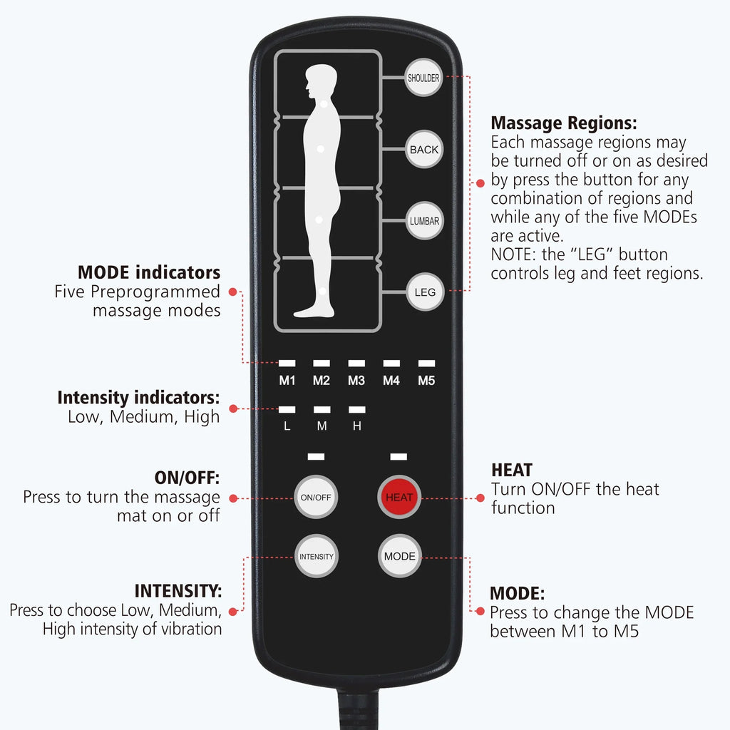 with Pad 2 Heating Seat Vibration Therapy Full Cushion Massage Body Comfier 10 Heat Massager pad Mat & with Motors Chair