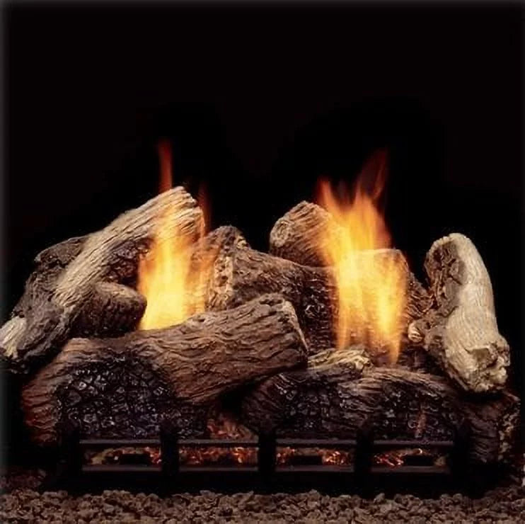 Ventless Blaze Natural Remote Natural Burner Gas Logs Berkley Oak with Ready BTU 37,000 Gas 30" Monessen