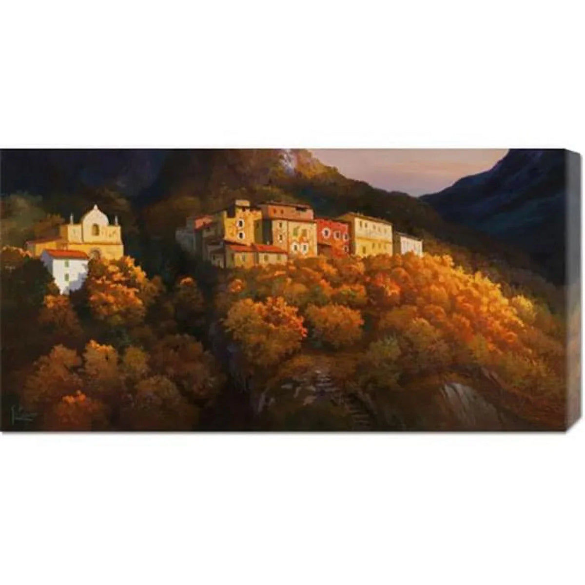 Canvas Stretched 'Paese monte' Galasso sul Adriano