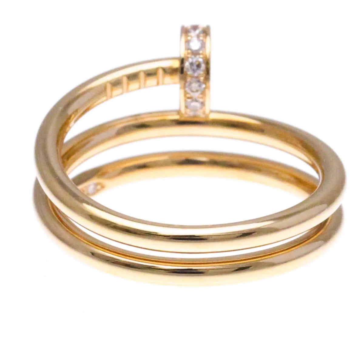 Band Fashion Pink Juste Cartier Gold B4210850 Ring Clou (Good) Pre-Owned Un Diamond Gold Pink (18K)