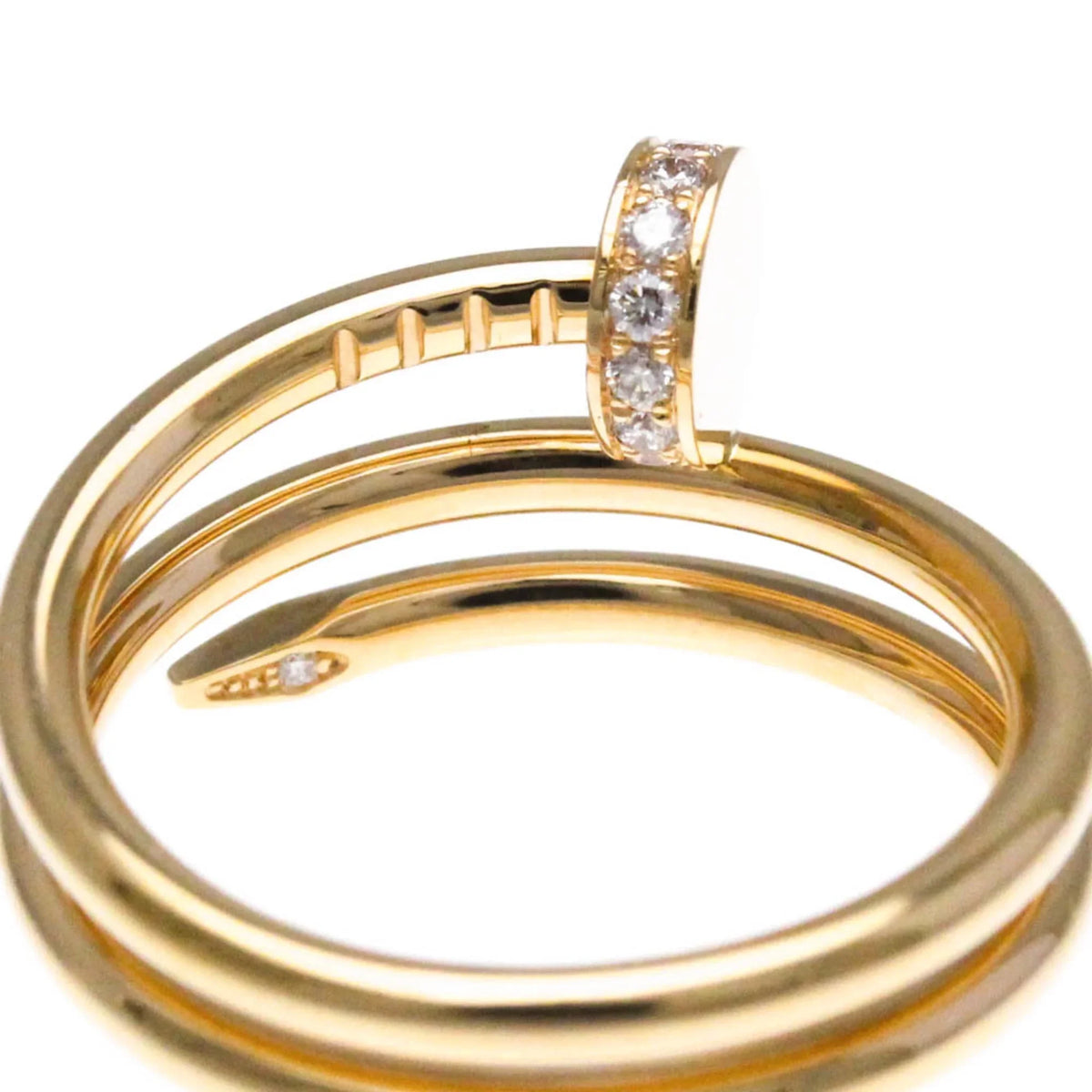 Band Fashion Pink Juste Cartier Gold B4210850 Ring Clou (Good) Pre-Owned Un Diamond Gold Pink (18K)