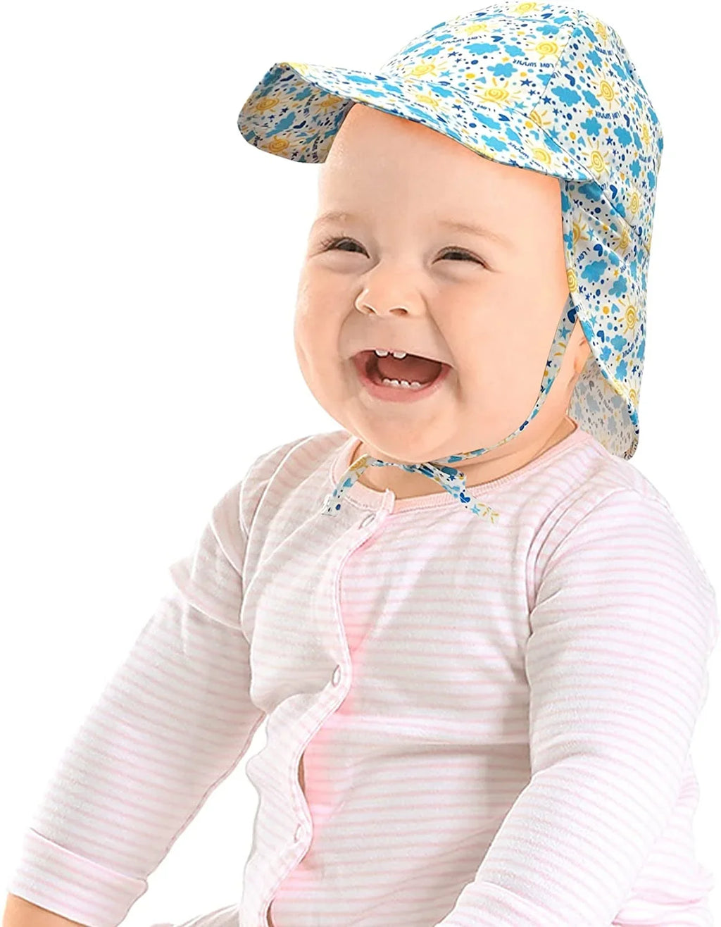 Wide Infant Pool Protection Sunhat Baby Adjustable Summer Toddler Flap Swim Hats Breathable Hat Brim UPF 50+ Beach Sun Play