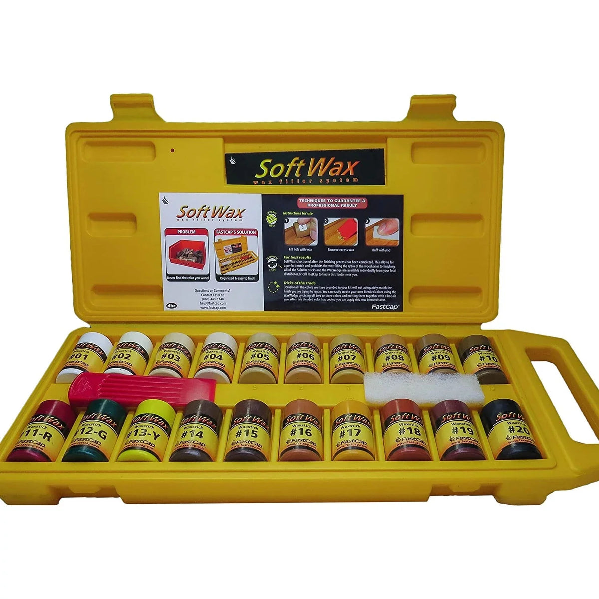 Includes: Case Kit SoftWax Colors, WaxWedge, 20 and Pad, Buffing