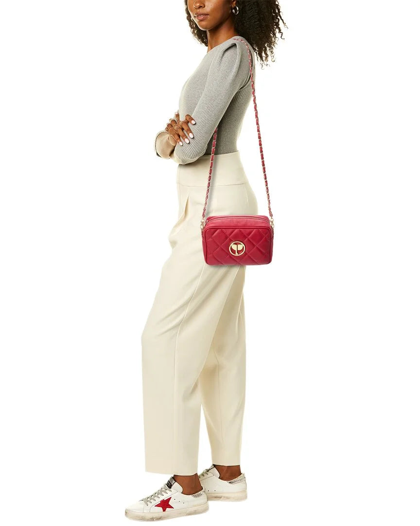 Leather Persaman Ophelia New York Quilted Red Crossbody,
