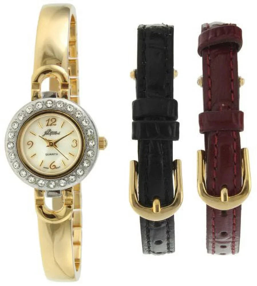 Watch Set Gift ST3 Women's Gold-Tone Half Bangle